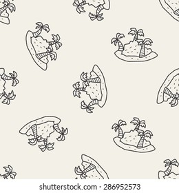 island doodle seamless pattern background