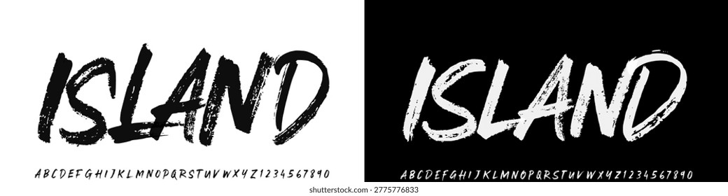 Island Dynamic Grunge Typography. Handmade Brush Font	