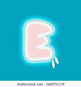 Island E letter, travel logo template summer alphabet vector typography design