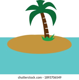Island emoticon, Vector illustration