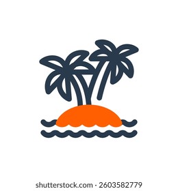 Island for Expedition Vector Icon