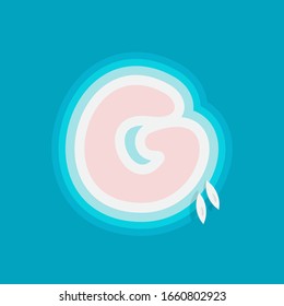 Island G letter, travel logo template summer alphabet vector typography design
