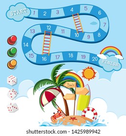 An island game template illustration