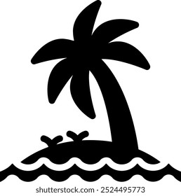 island glyph icon illustration vector