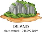 An island with greenery and rocky cliffs