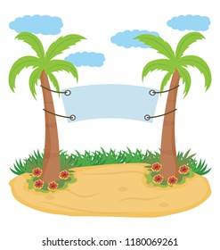 
Island hammock in palm trees 
