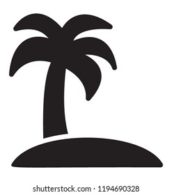 An island having tropical tree to explicit beach area 