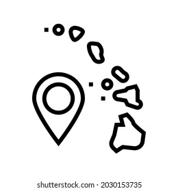 island hawaii map location line icon vector. island hawaii map location sign. isolated contour symbol black illustration