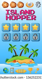 Island hopper game template illustration