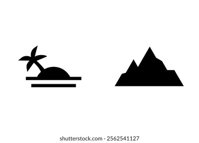 island and iceberg icon design