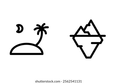 island and iceberg icon design