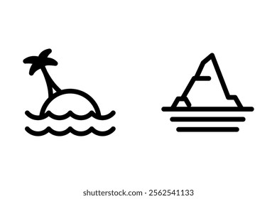 island and iceberg icon design