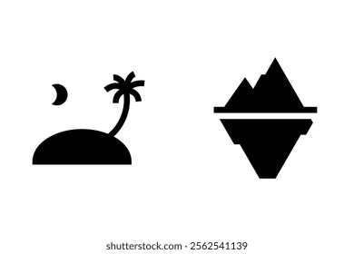 island and iceberg icon design