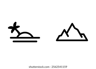 island and iceberg icon design