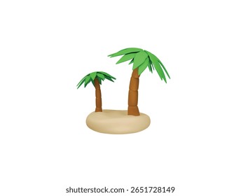  island icon 3d illustration render