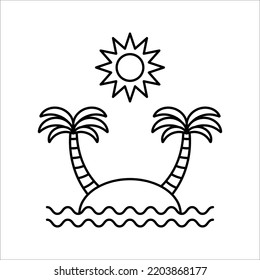 Island icon, beach icon isolated sign symbol vector illustration. Collection of high quality black style vector icon on white background.