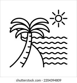 Island icon, beach icon isolated sign symbol vector illustration. Collection of high quality black style vector icon on white background.