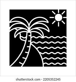 Island icon, beach icon isolated sign symbol vector illustration. Collection of high quality black style vector icon on white background.