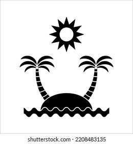 Island icon, beach icon isolated sign symbol vector illustration. Collection of high quality black style vector icon on white background.