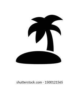 Island Icon in Black Color