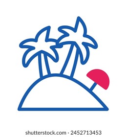 Island icon duotone red blue summer beach illustration vector element and symbol perfect.