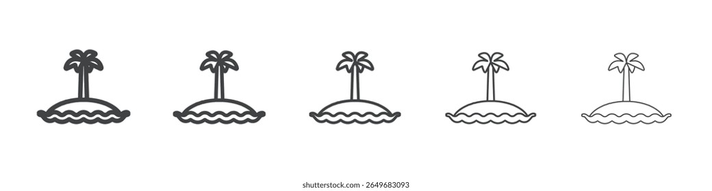 island icon flat thin illustration symbol