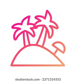 Island icon gradient pink yellow summer beach illustration vector element and symbol perfect.