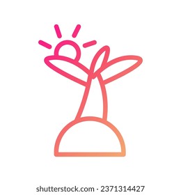 Island icon gradient pink yellow summer beach illustration vector element and symbol perfect.