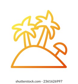 Island icon gradient yellow orange illustration vector element and symbol perfect.