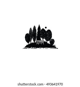 Island icon. graphic, symbol, logo, vector. 