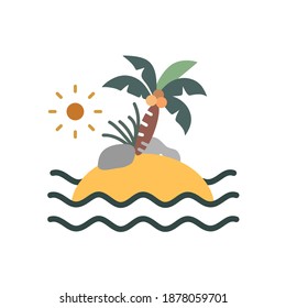 island icon isolated on white background from pirate collection. island icon trendy and modern best for logo, web, app, UI. island icon flat vector illustration for graphic and web design