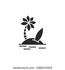 Icono de la isla aislada, icono de símbolo de la isla, ilustración vectorial