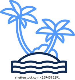 Island Icon Line Color Vector Illustration