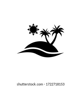 Island icon, logo isolated on white background