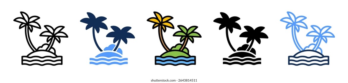 Island Icon Multiple Vector Illustration