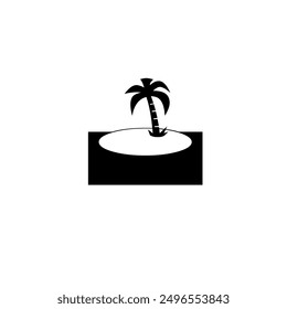 island icon with palm tree vector for web Palm trees icon vector