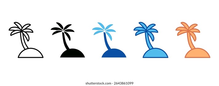 Island Icon Set Multiple Style Collection