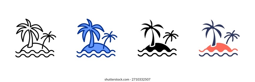 Conjunto de iconos de isla colección de estilo múltiple