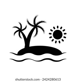 Island icon. sign for mobile concept and web design. vector illustration