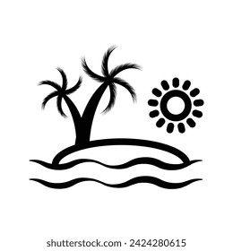 Island icon. sign for mobile concept and web design. vector illustration