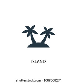island icon. Simple element illustration. island concept symbol design from Beach collection. Can be used for web and mobile.