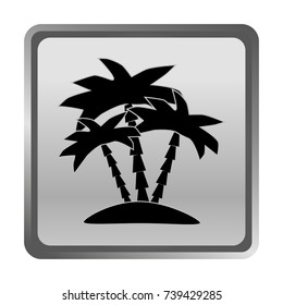 Island icon. spa vacation on a grey background. Flat vector 