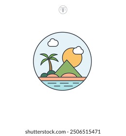 Island icon symbol vector illustration isolated on white background
