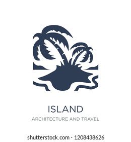 Island icon. Trendy flat vector Island icon on white background from Architecture and Travel collection, vector illustration can be use for web and mobile, eps10
