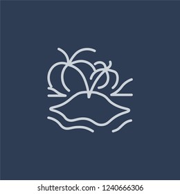 Island icon. Trendy flat vector line Island icon on dark blue background from Architecture and Travel collection. 