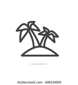 Island icon vector