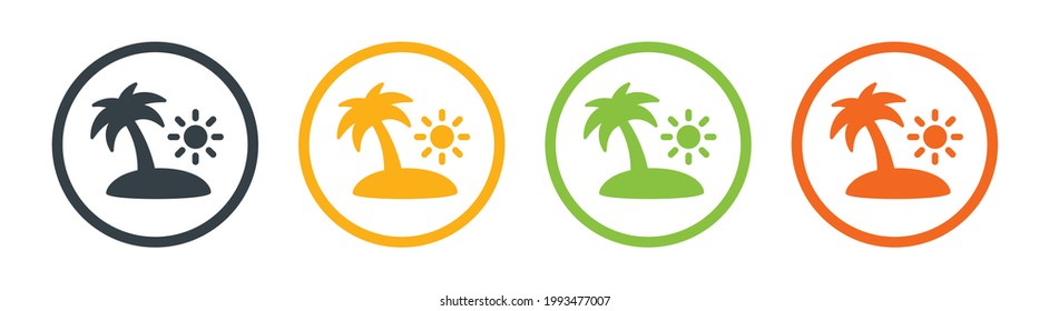Island icon vector illustration. Vacation concept