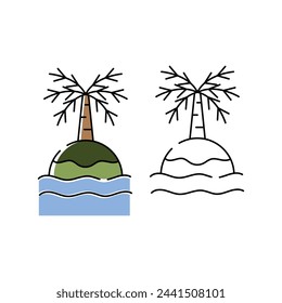 island icon vector illustration. white background marine themed icons