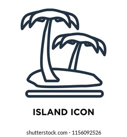 Island icon vector isolated on white background, Island transparent sign , thin symbols or lined elements in outline style