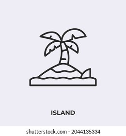 island icon vector. Linear style sign for mobile concept and web design. island symbol illustration. Pixel vector graphics - Vector.
